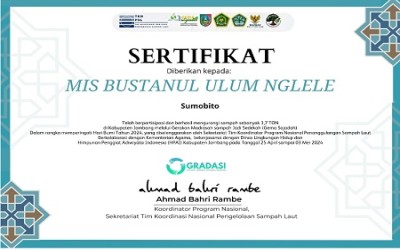 MIS BUSTANUL ULUM NGLELE MEMPEROLEH PENGHARGAAN ATAS PARTISIPASINYA DALAM KEGIATAN